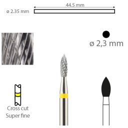 HM-Fräser 1030.023HP 7 mm Kreuzverzahnung superfein